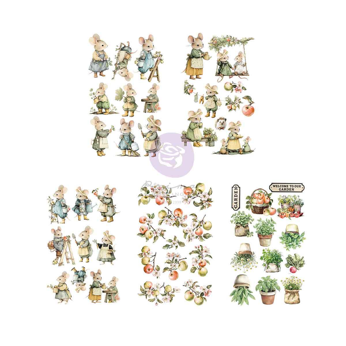 Homegrown Collection Sticker Pack | 5 sheets | Three Girls Tale | Prima Marketing Inc