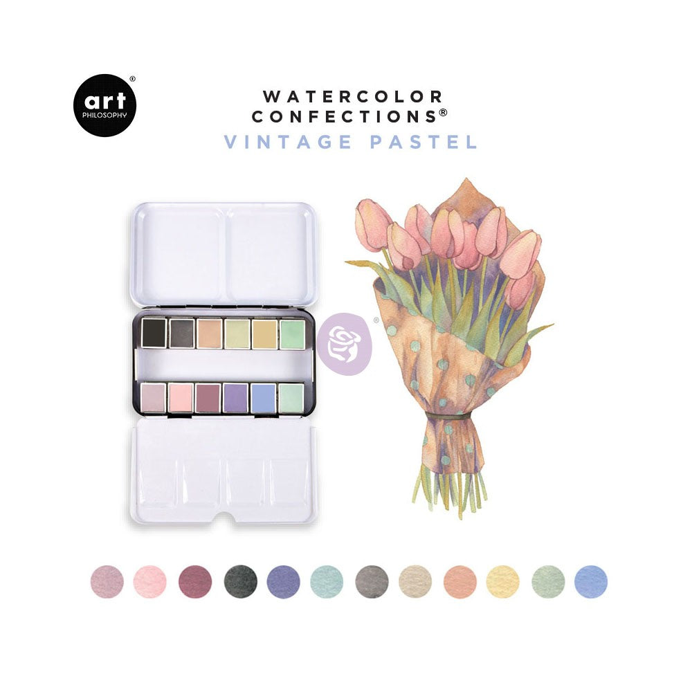 Watercolor Confections Paint Set - Vintage Pastels | Art Philosophy | Redesign with Prima