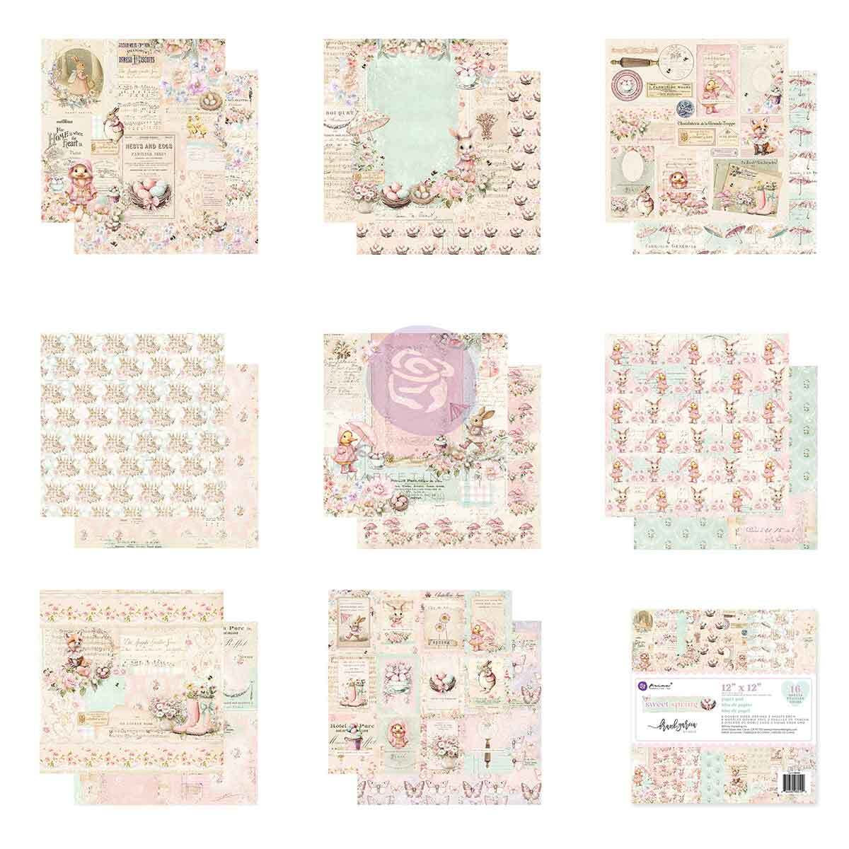 Sweet Spring Collection 12”x12” Paper Pad | 16 sheets | Frank Garcia | Prima Marketing Inc