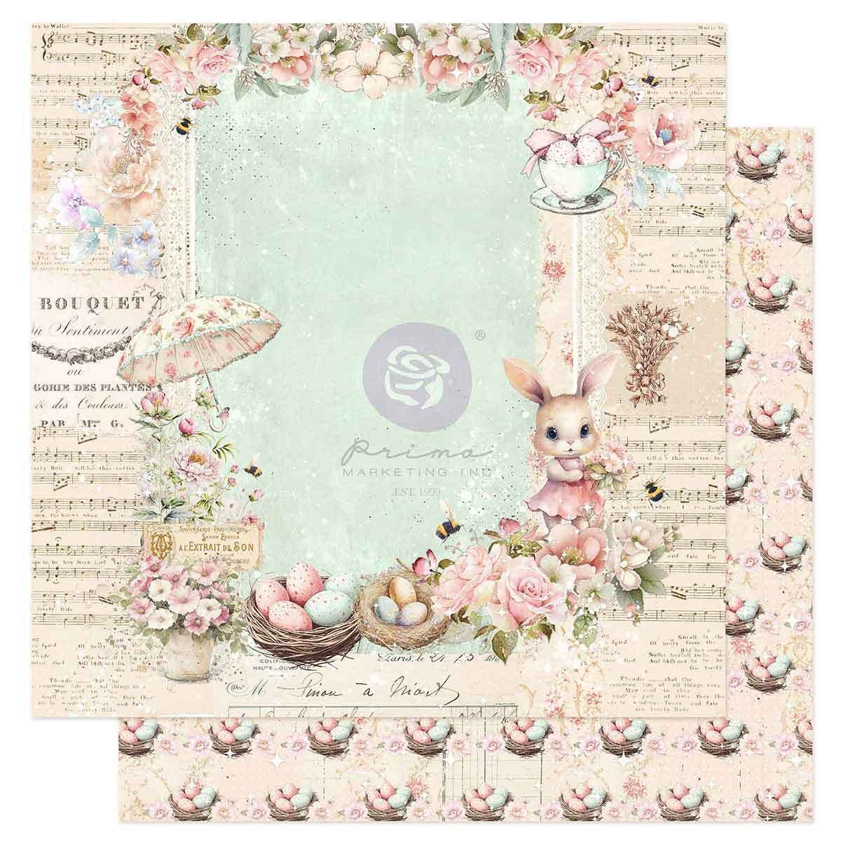 Sweet Spring Collection Scrapbook Paper - Sweet Sunshine | 1 sheet, 12 x 12 | Frank Garcia | Prima Marketing Inc