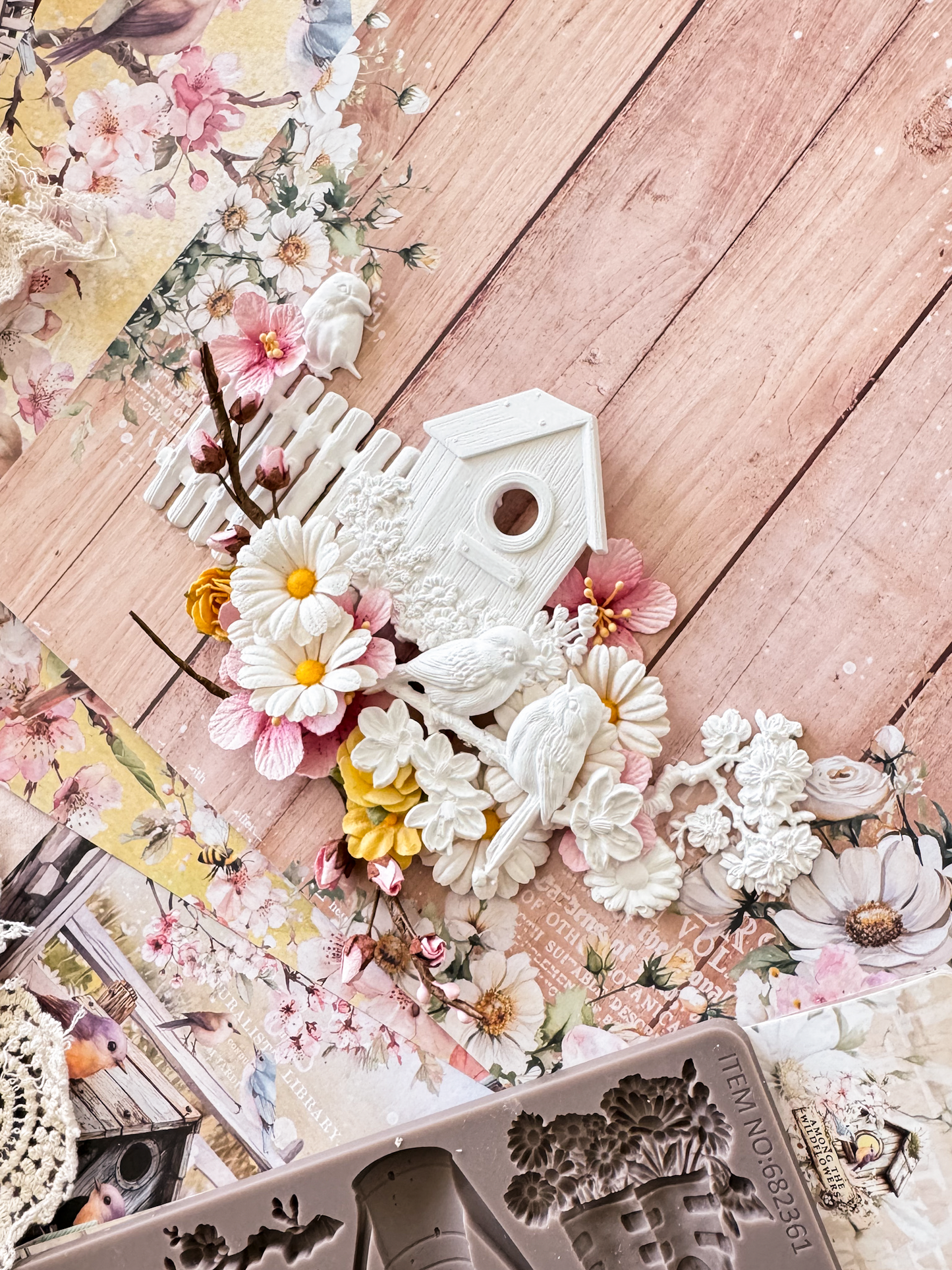 Among the Wildflowers Collection Flowers - Bloom Market, 12 pcs | Three Girls Tale | Prima Marketing Inc