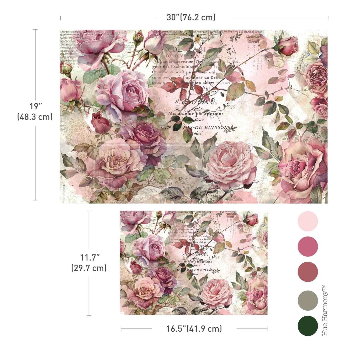 Double Delight Decoupage Fiber Set - Dusty Velvet Mauve | 2 sizes | Redesign with Prima