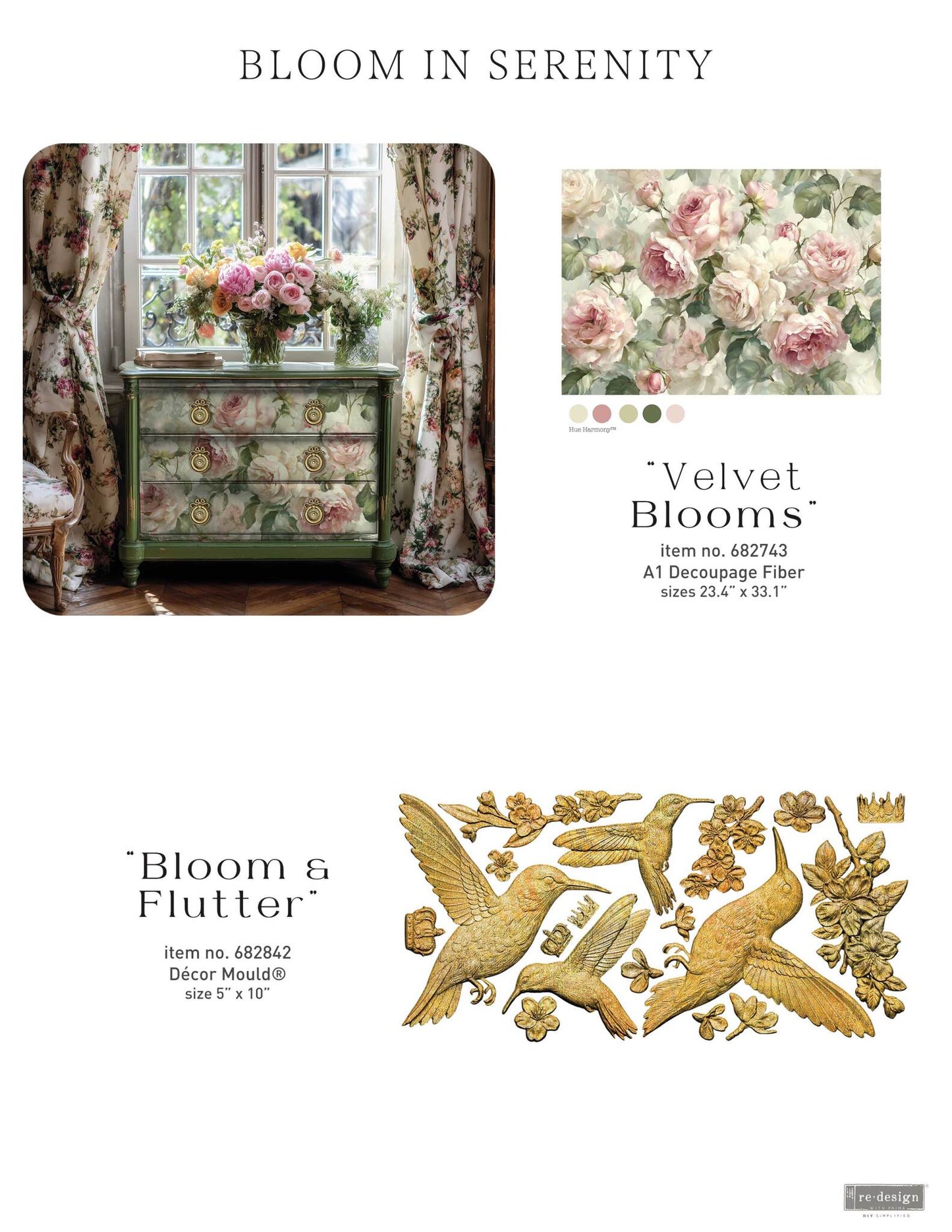 Decor Mould® - Bloom and Flutter | 5” x 10” x 8mm | Redesign with Prima