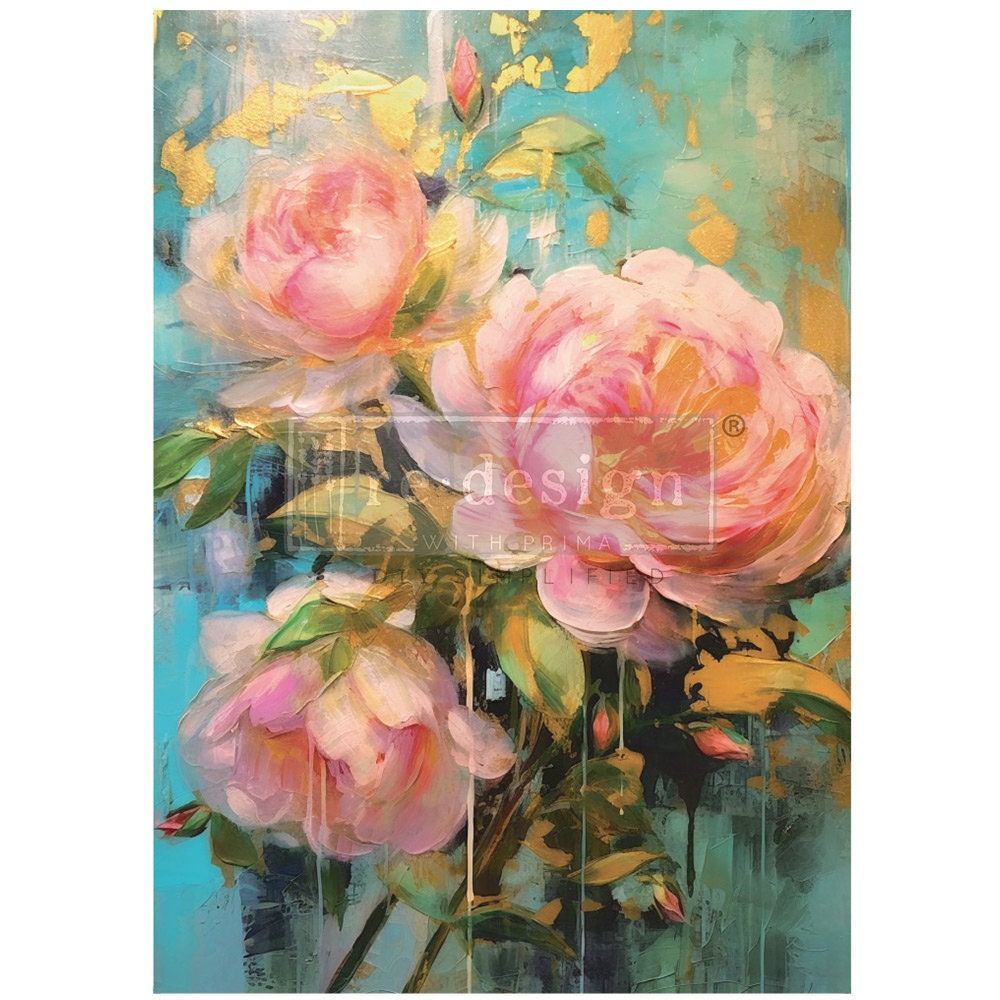 A1 Decoupage Fiber - Bold Blooms | 1 pc, 23.4”x33.1” | Redesign with Prima