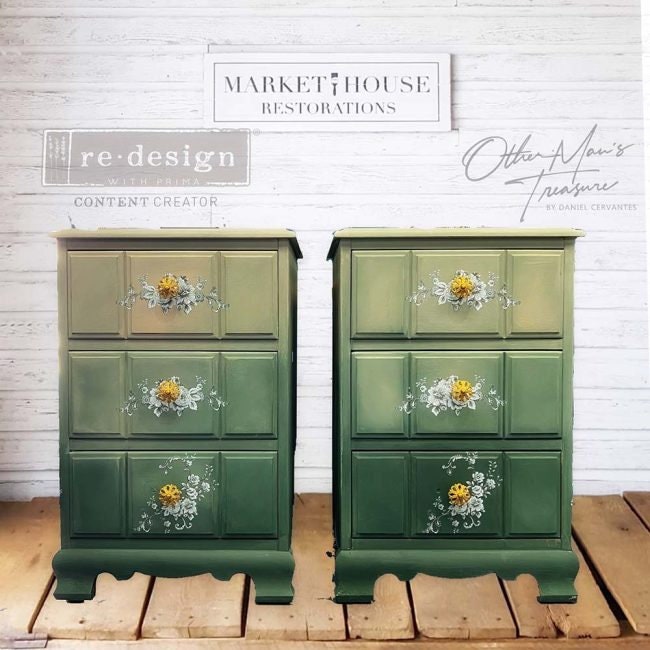 Maxi Decor Transfer® - Minty Roses | 2 pc-12x12 | Redesign with Prima