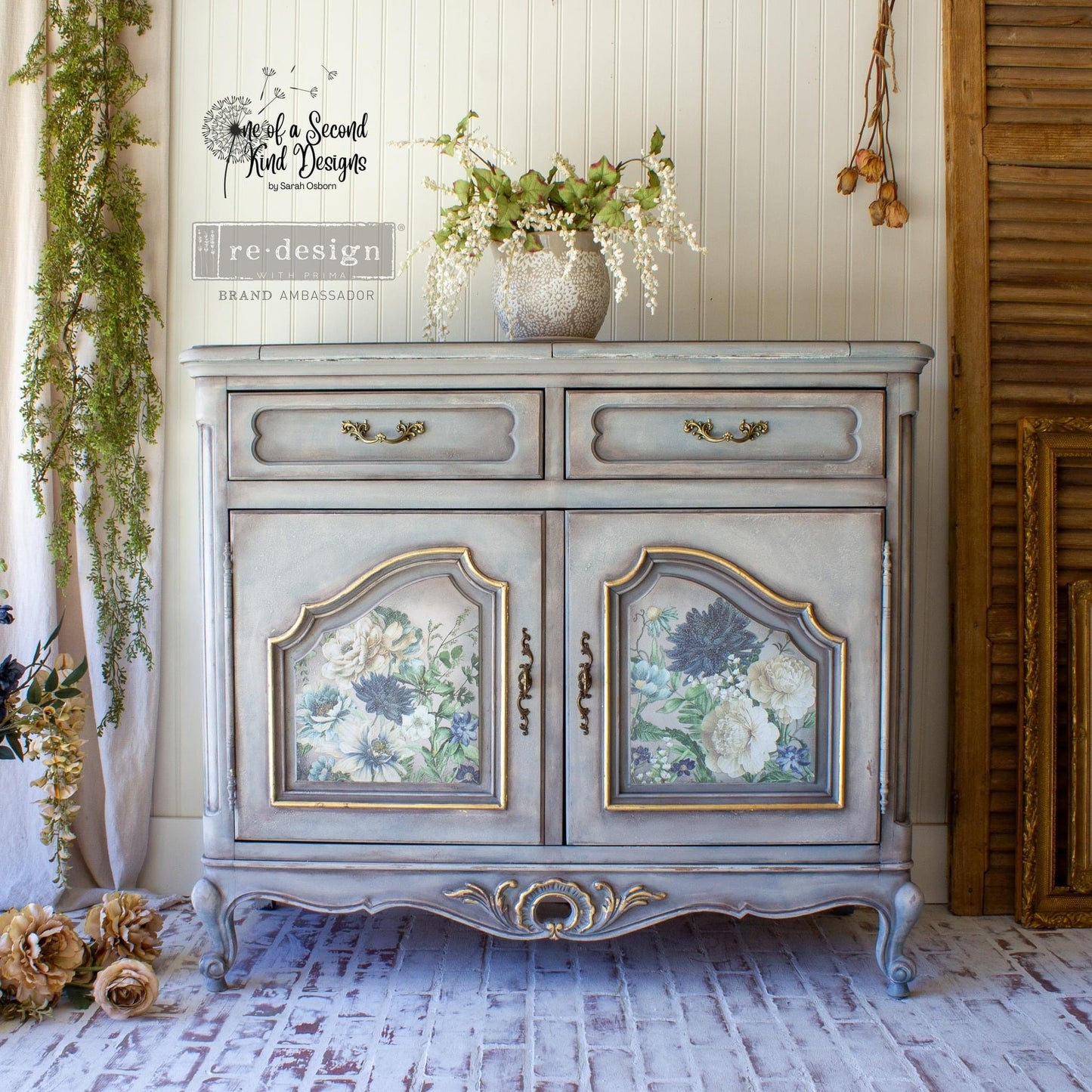 Maxi Decor Transfer® - Cerulean Blooms | 2 pc, 12”x12” | Redesign with Prima
