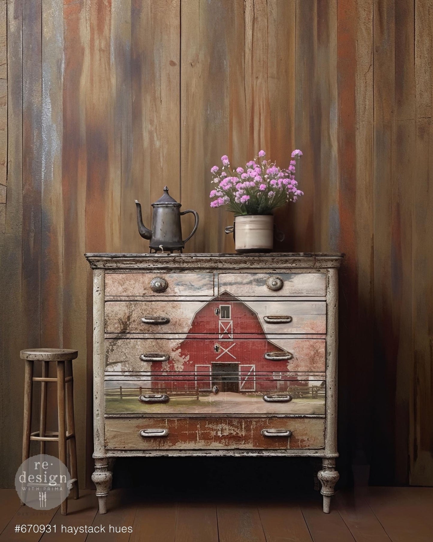 Decoupage Tissue Paper Pack - Haystack Hues | 11.7”x16.5, 3 sheets | Country Barn | Redesign with Prima