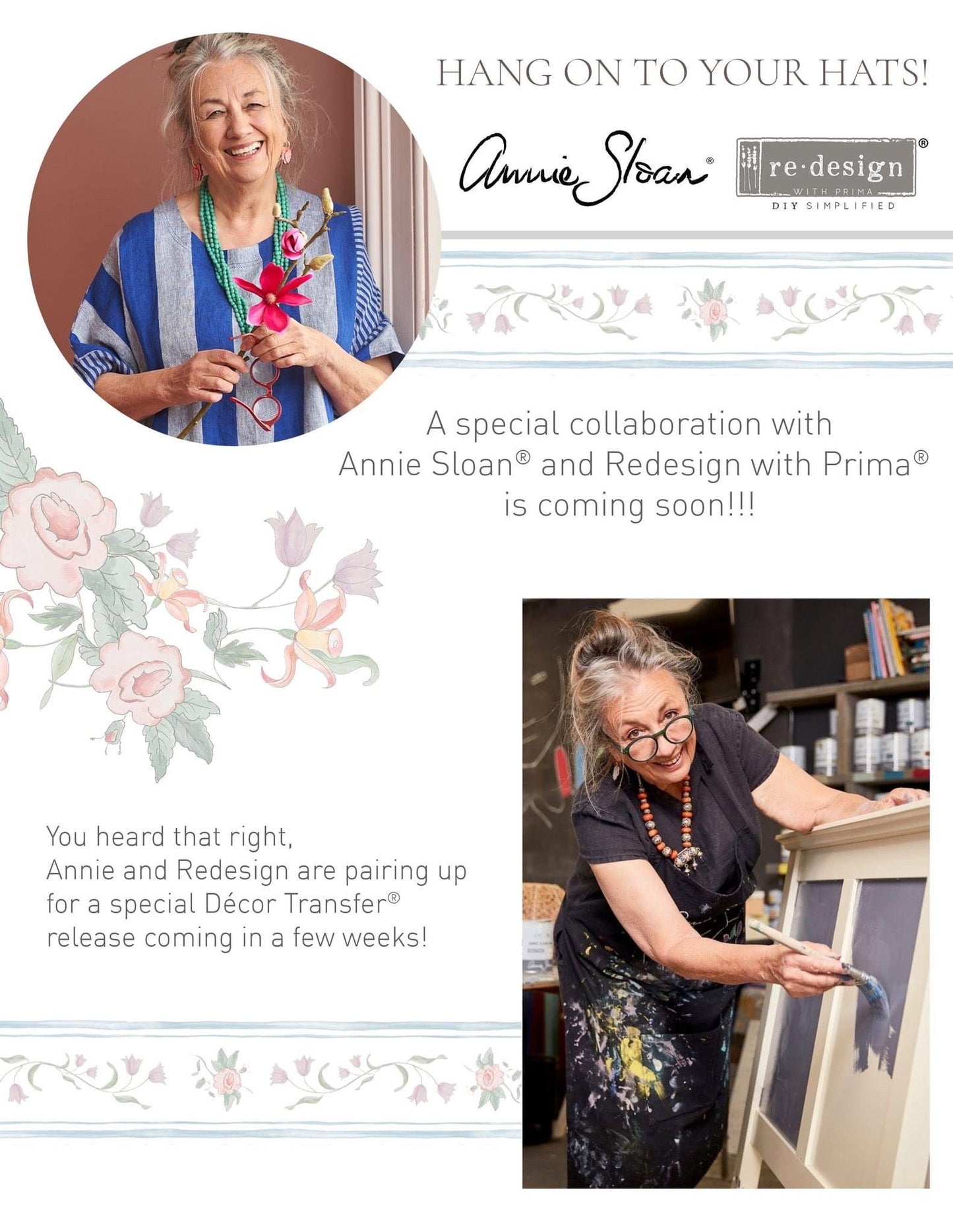 A1 Decoupage Fiber - Swedish Posy | 23.4 x 33.1” | Annie Sloan Floral Design | Redesign with Prima