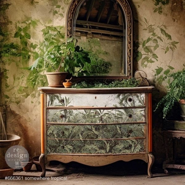 A1 Decoupage Fiber - Somewhere Tropical | Island Theme | 1 pc, 23.4” x 33.1” | Redesign with Prima