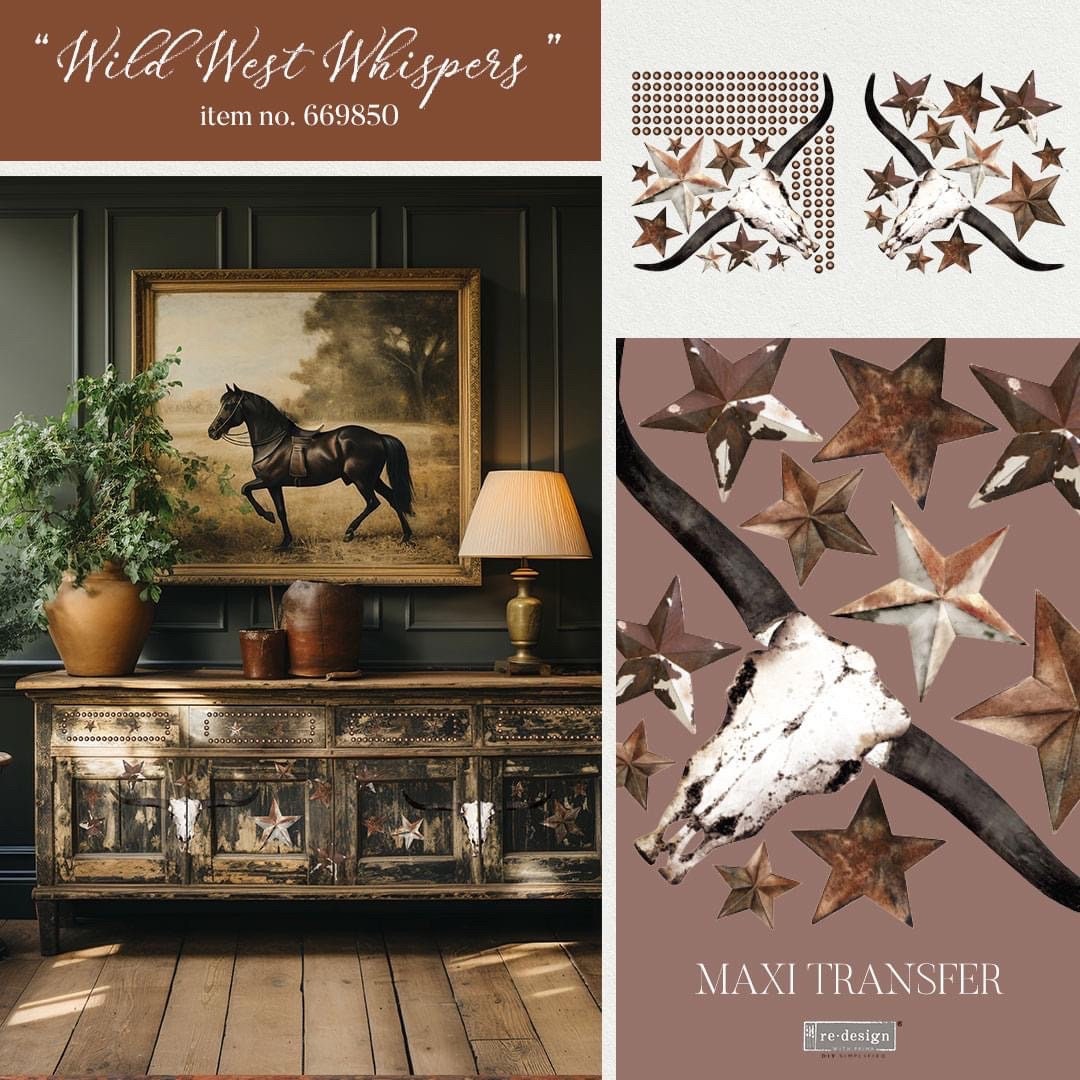 Decor Mould® - Wild West Whispers | 5”x8” | Bull Skull & Stars | Redesign with Prima