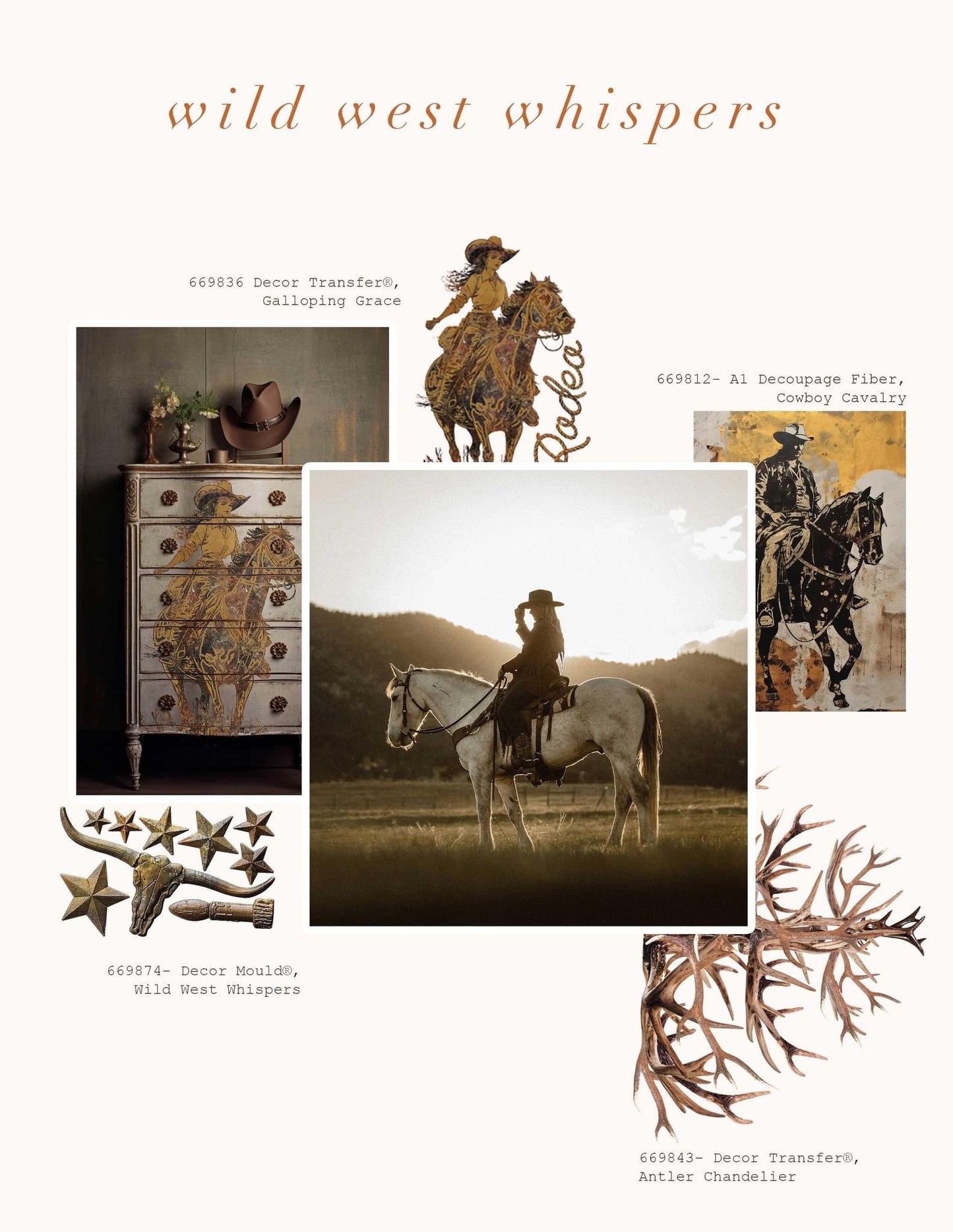 Maxi Decor Transfer® - Wild West Whispers | 12”x12” | Redesign with Prima
