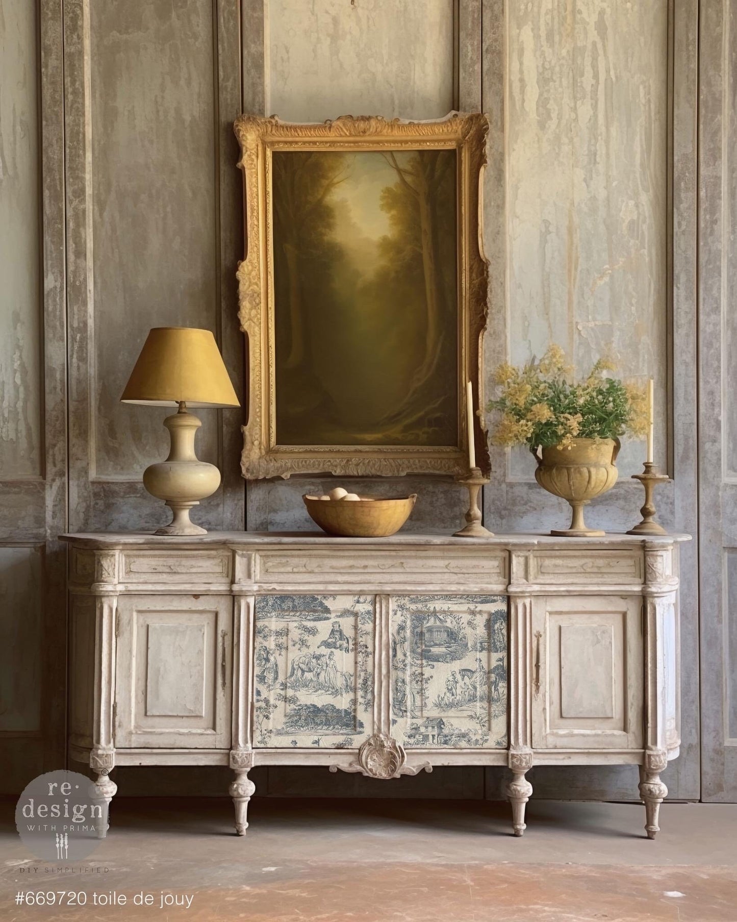 A1 Decoupage Fiber - Toile de Jouy | Kacha | 23.4x33.1” | Redesign with Prima