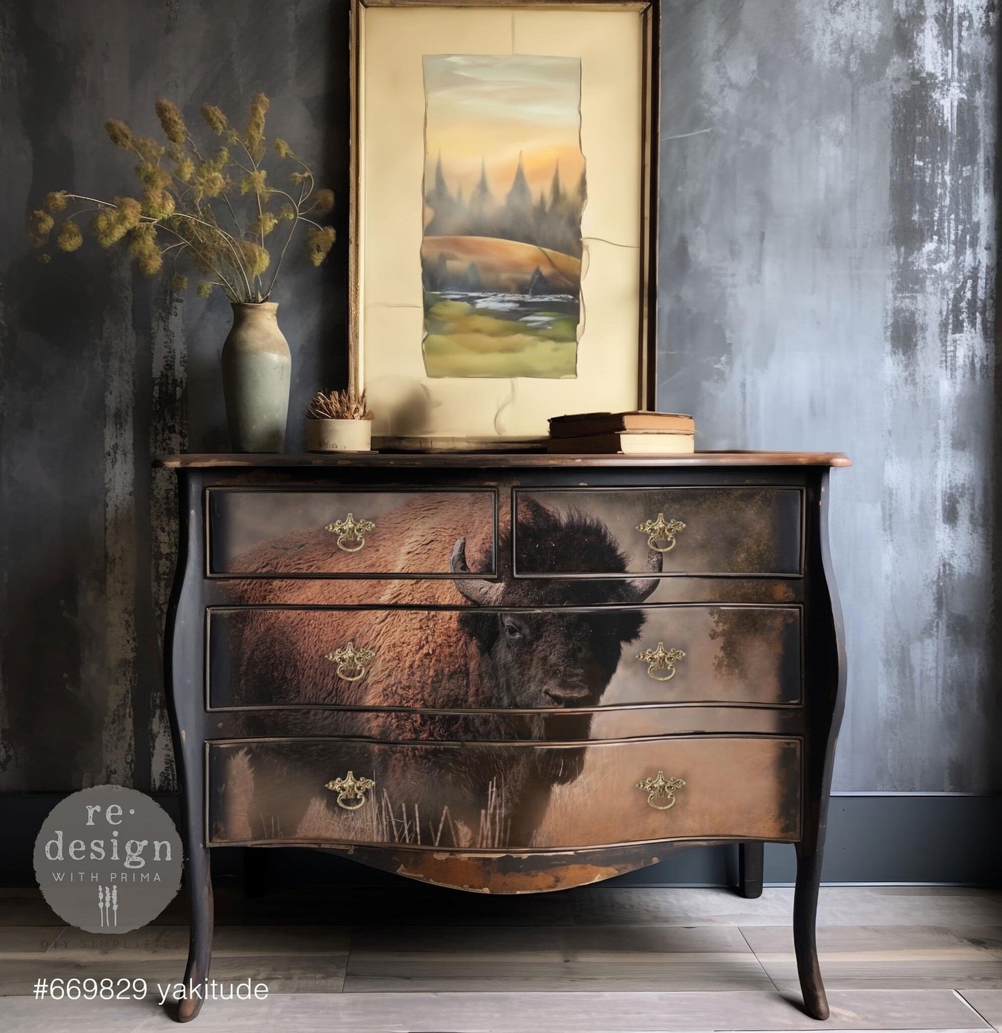 A1 Decoupage Fiber - Yakitude | 1 pc, 23.4” x 33.1” | Buffalo | Redesign with Prima