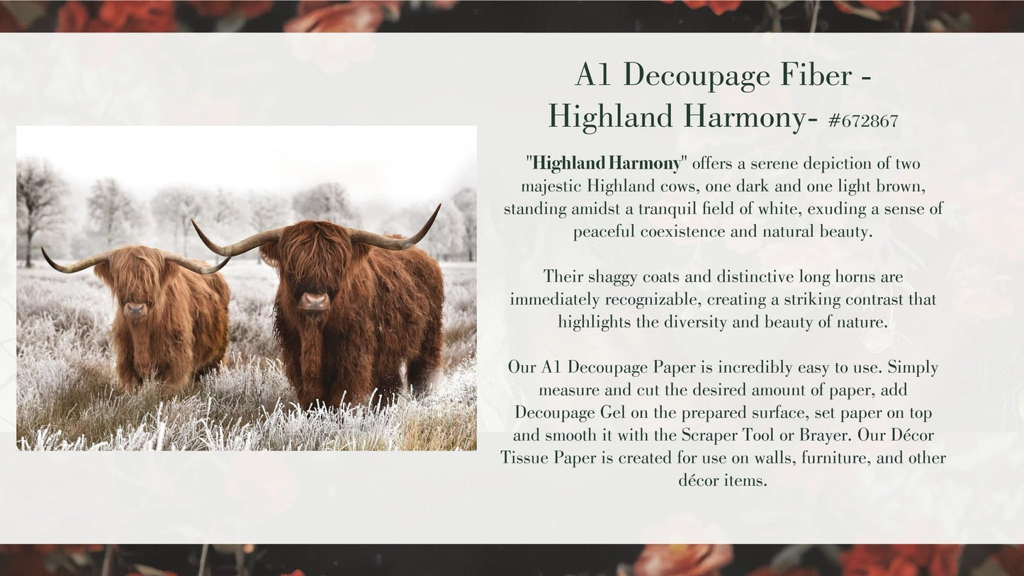A1 Decoupage Fiber - Highland Harmony | 1 pc, 23.4”x33.1” | Redesign with Prima