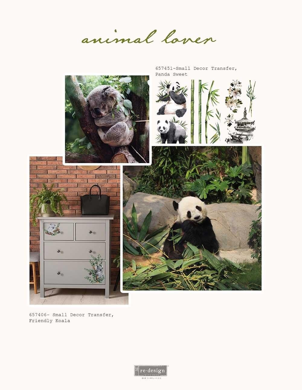 Mini Decor Transfers® - Koala | 3 sheets, 6”x12” | Redesign with Prima
