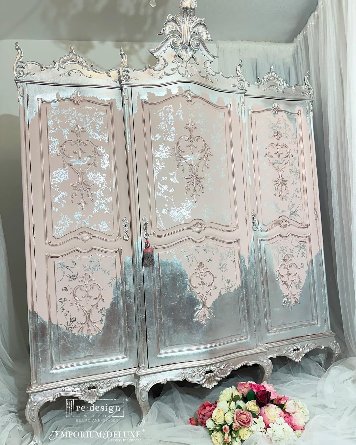 Large Decor Transfers® - Silver Bird | Kacha | 2 shts, 18 x 24” | Redesign with Prima
