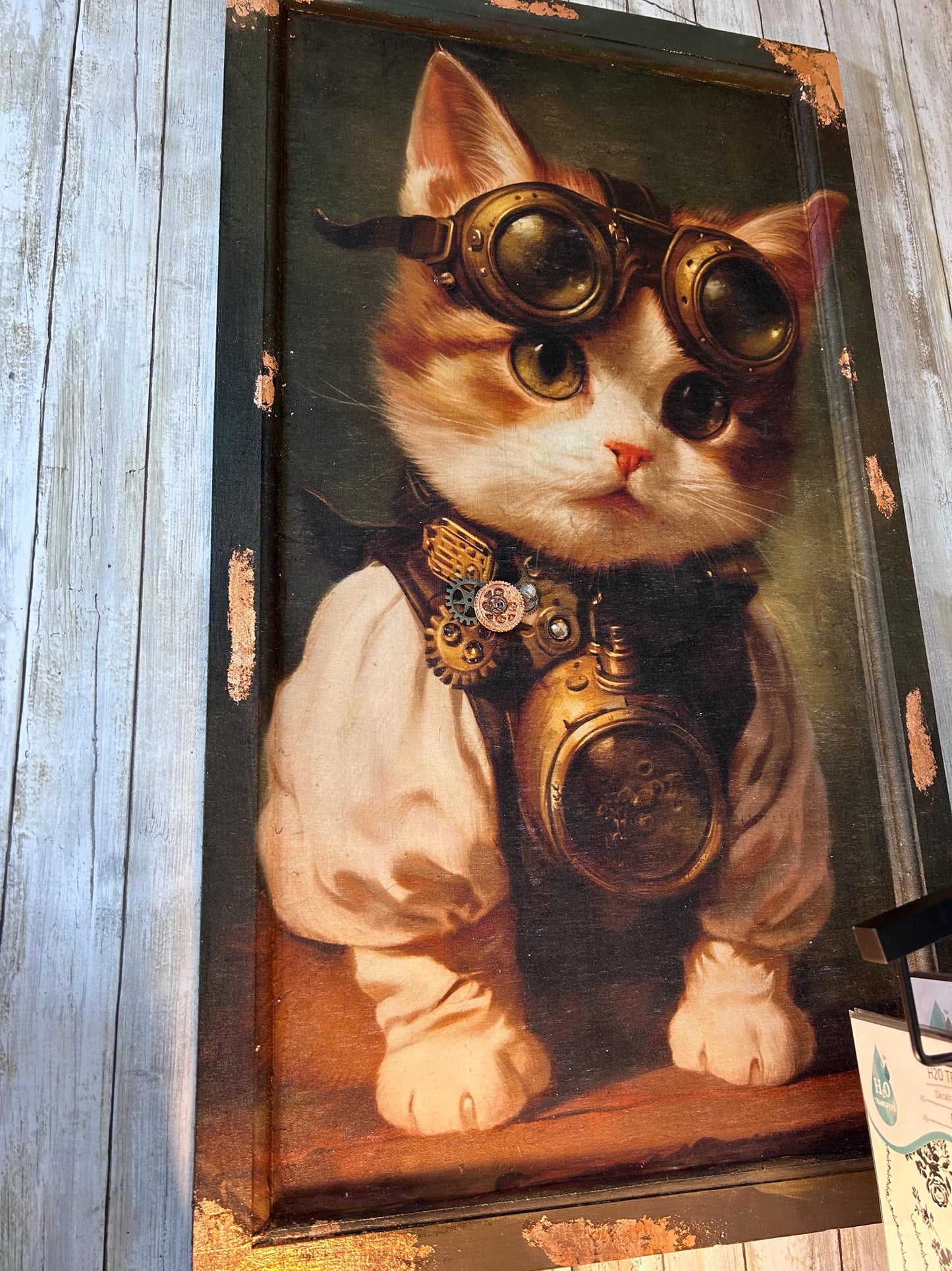 A1 Decoupage Fiber - Clockwork Kitty | 23.4”x33.1” | Steampunk | Redesign with Prima