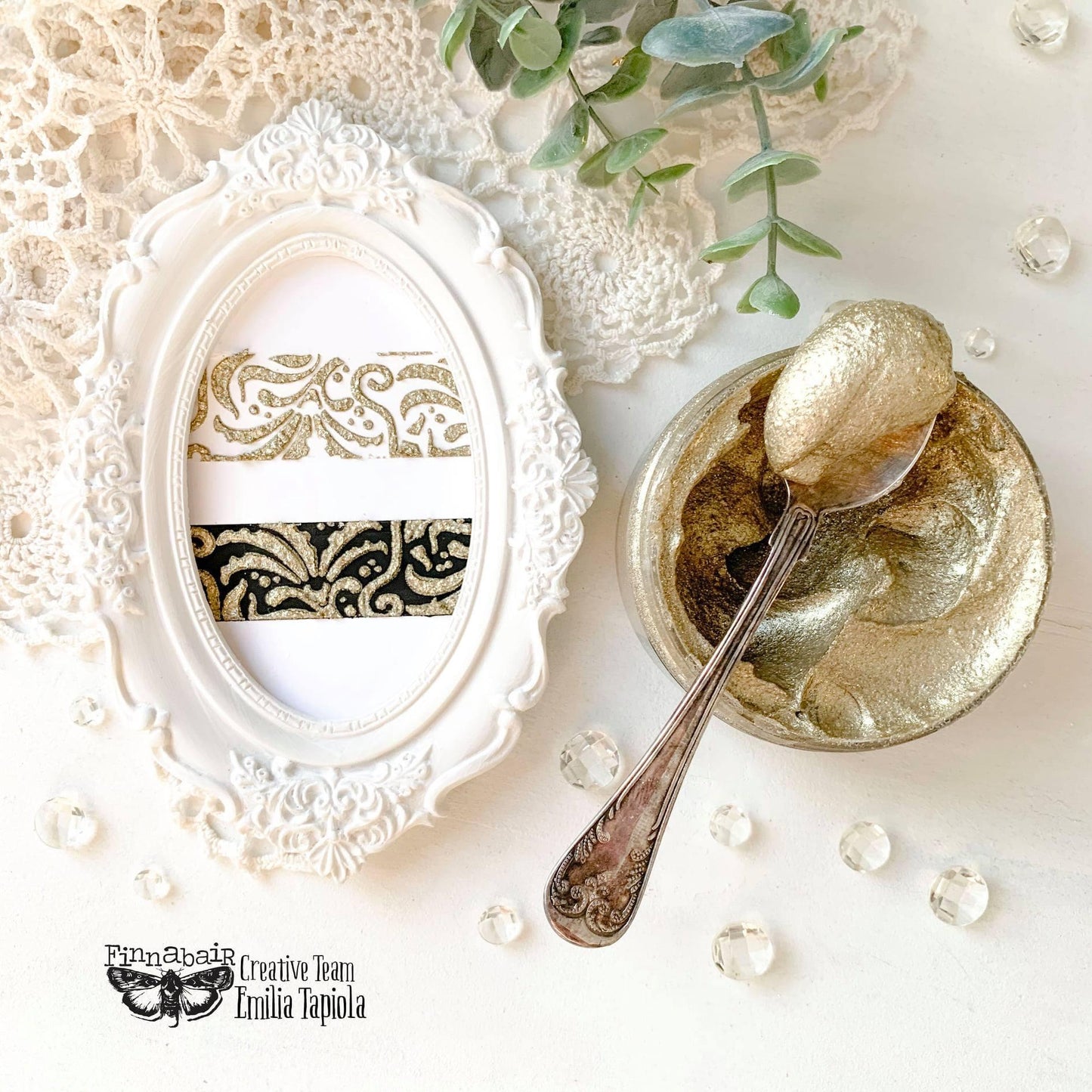 Jewel Effect Paste - Golden Dust | Art Extravagance | 1 Jar, 100ml/3.4 fl. oz. | Redesign with Prima