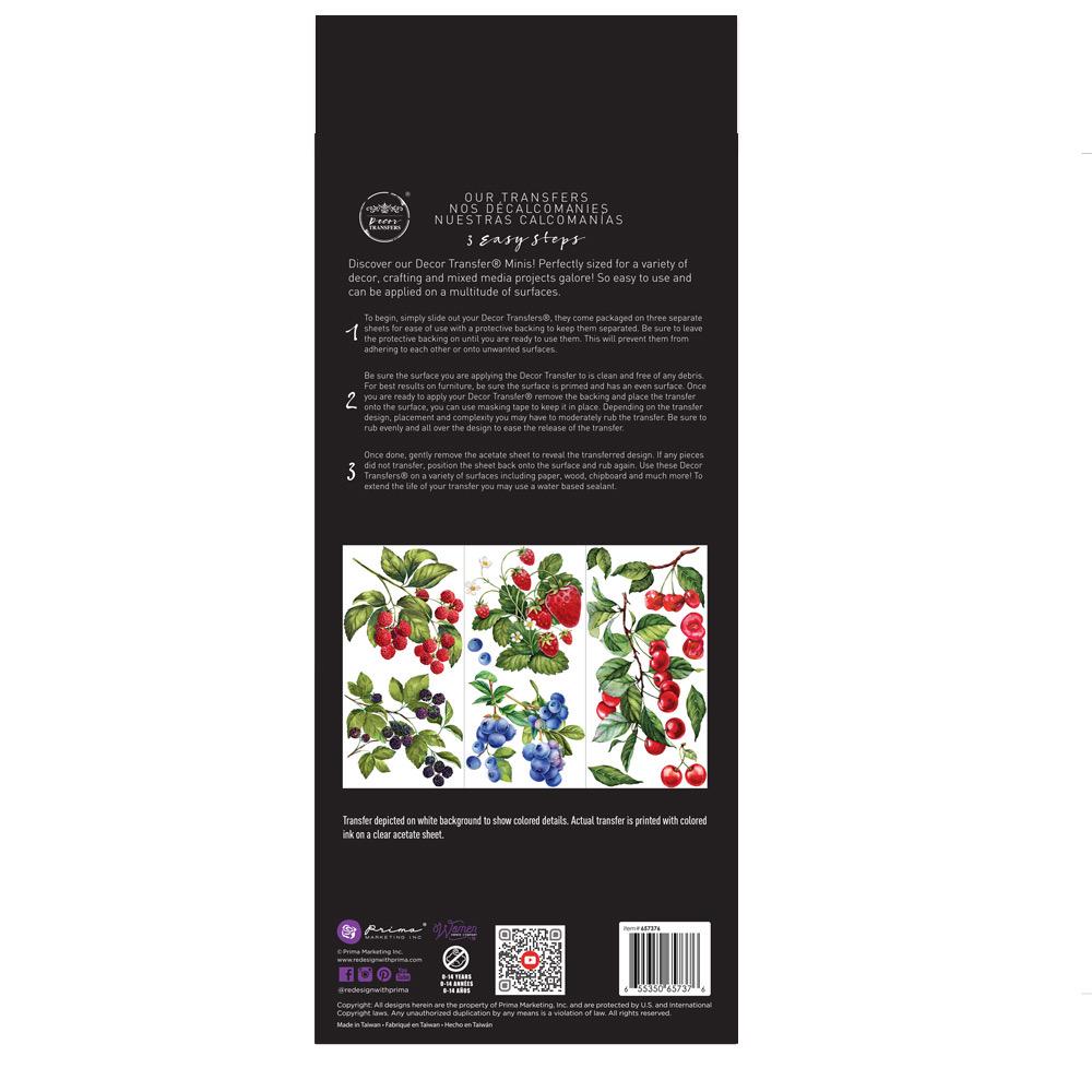 Mini Decor Transfers® - Sweet Berries | 6"x12"| Redesign with Prima