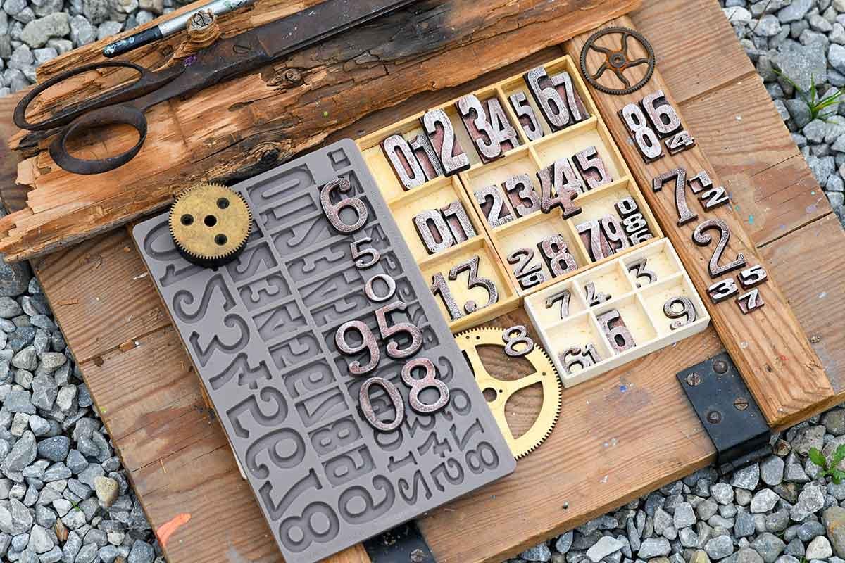Letterpress Numbers Mould | 1 pc, 5"x8" | Print Shop Numerals | Finnabair