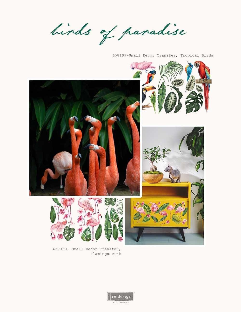 Mini Decor Transfer® - Tropical Birds | 6”x12” | Redesign with Prima