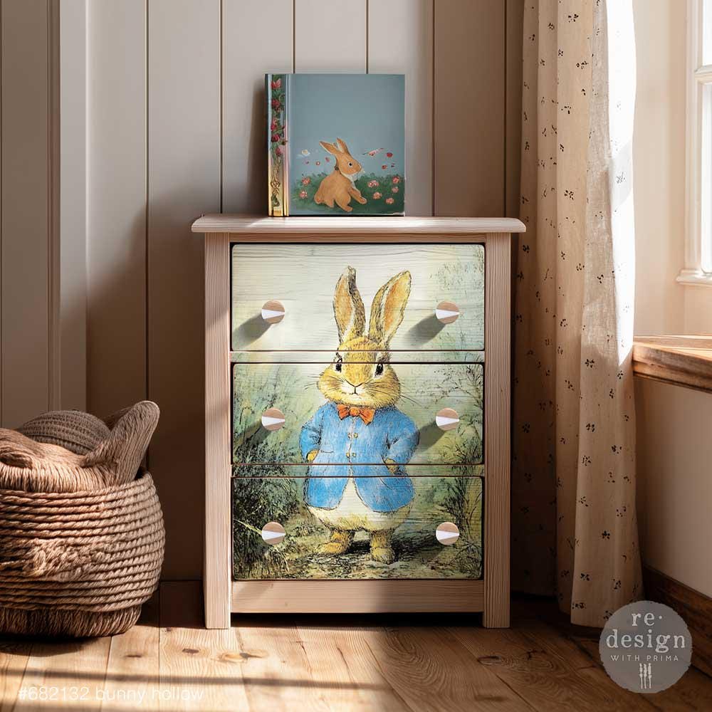 A3 Decoupage Fiber - Bunny Hollow | 1 sheet, 11.7"x16.5" | Redesign with Prima