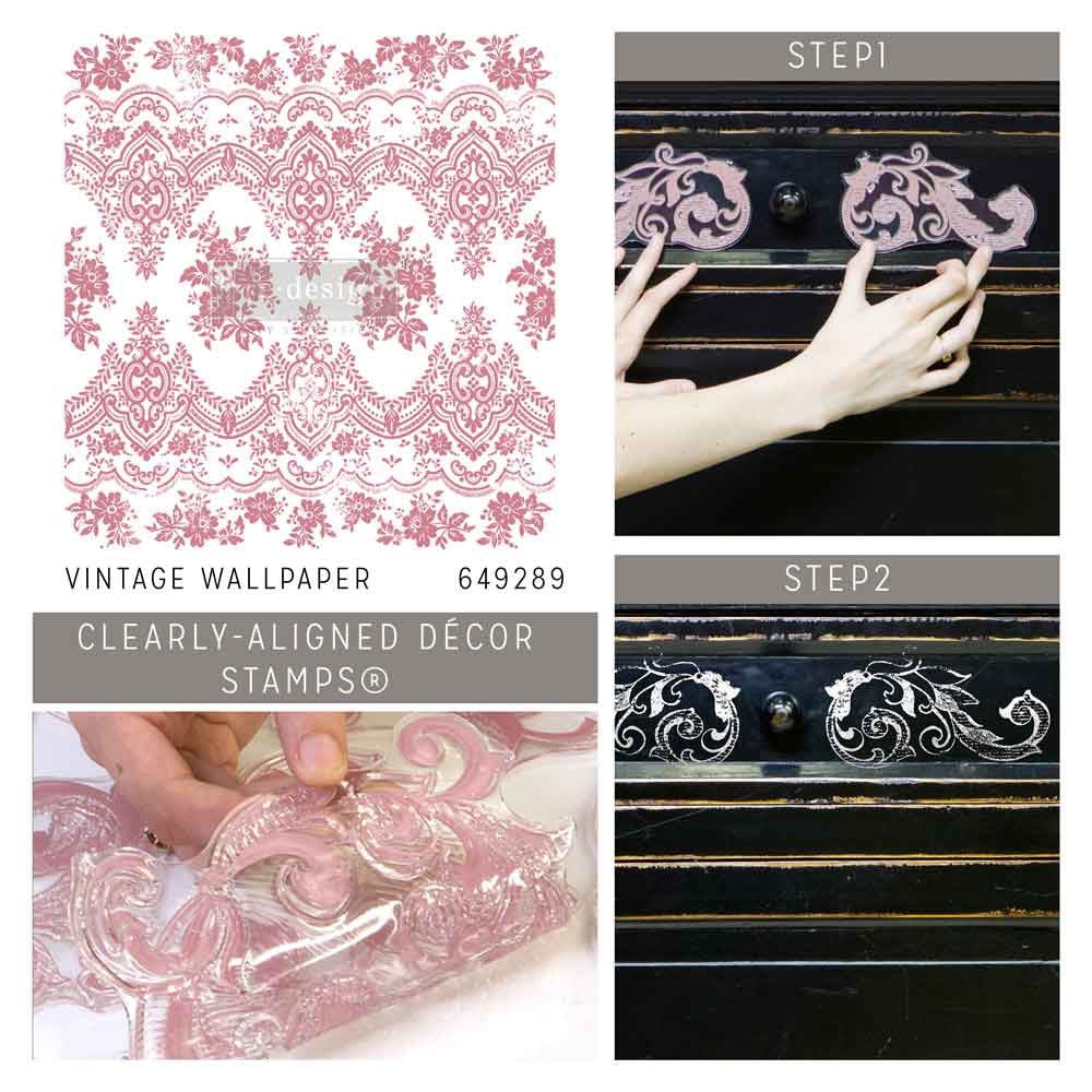 Decor Stamp - Vintage Wallpaper | 1 pc, 12”x12” | Reduced Price | Redesign with Prima