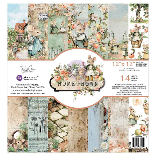 Homegrown Collection - 12x12 Paper Pad, 14 sheets | Three Girls Tale | Prima Marketing Inc