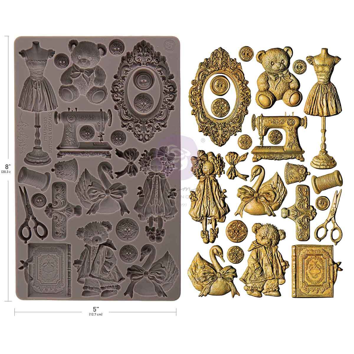 Buttons & Keepsakes Decor Mould® | 5” x 8” | Frank Garcia | Prima Marketing Inc