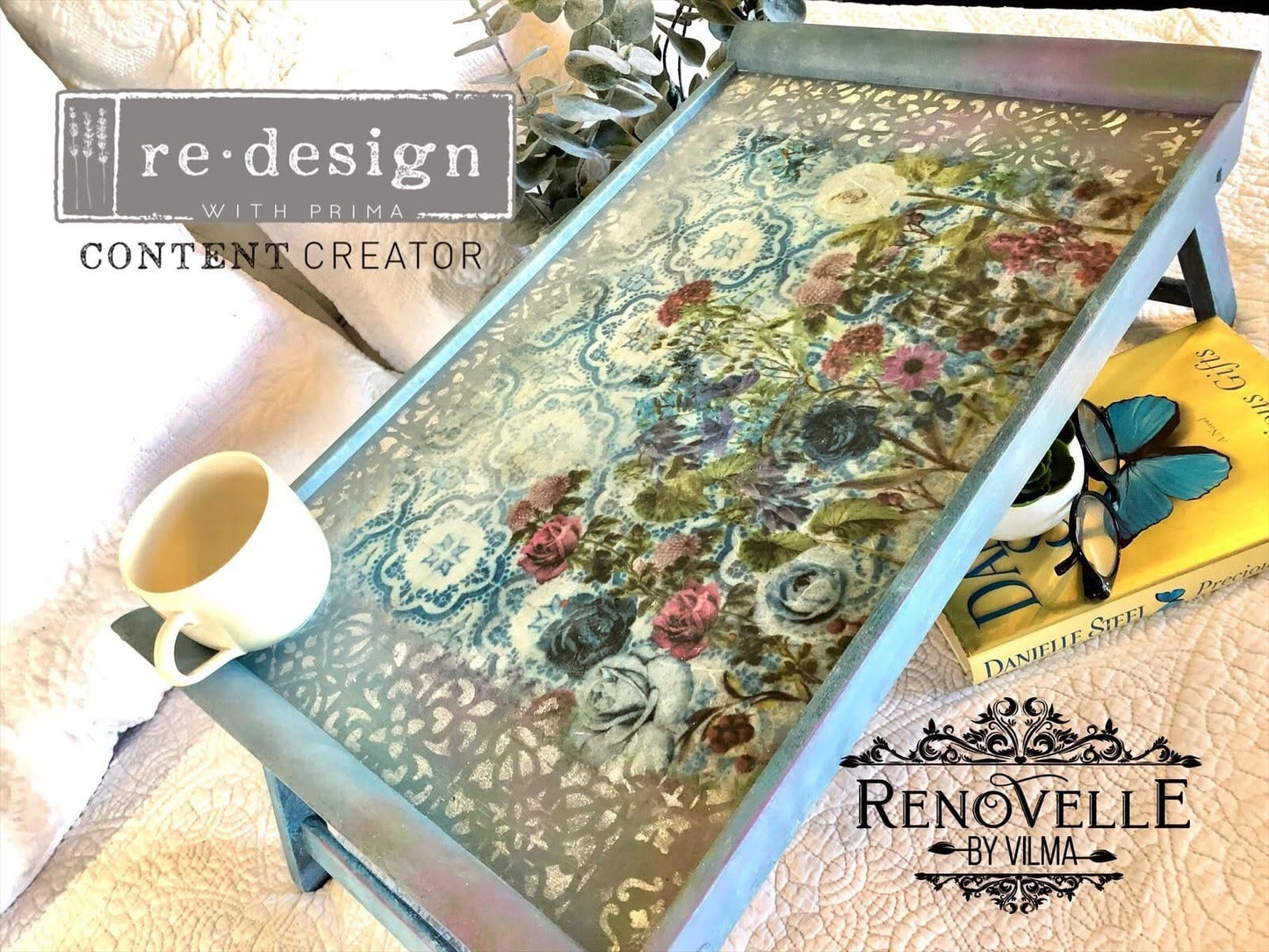 A3 Decoupage Rice Paper - Moonlight Garden | 1 sheet, 11.5"x16.25" | Redesign with Prima