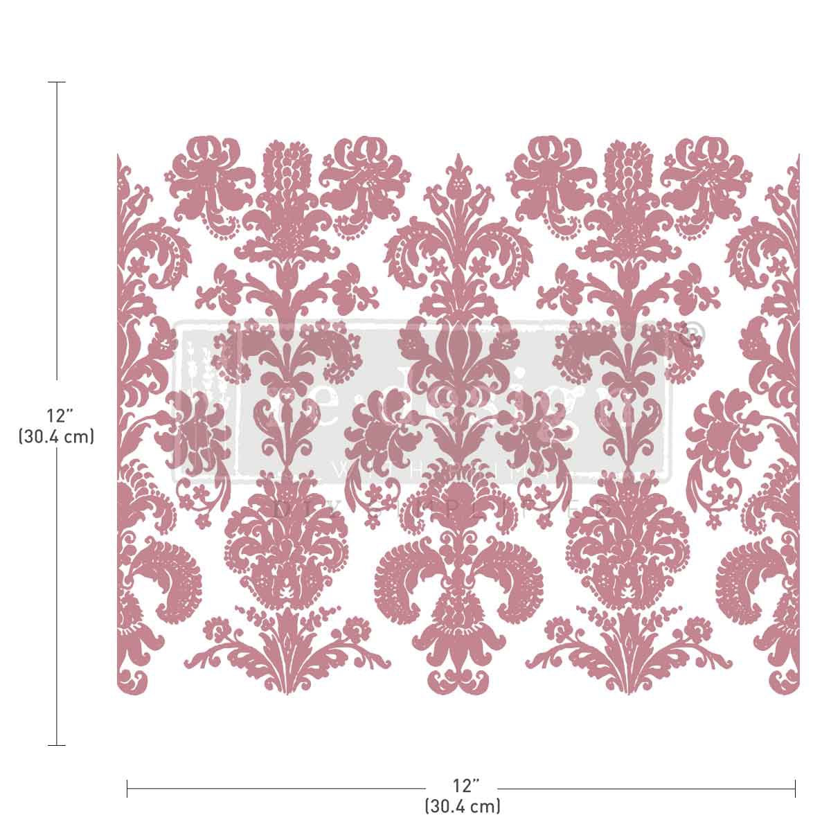 Decor Stamp - Stamped Damask | 1 pc, 12”x12” | Reduced Price | Redesign with Prima