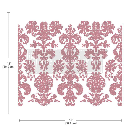 Decor Stamp - Stamped Damask | 1 pc, 12”x12” | Reduced Price | Redesign with Prima
