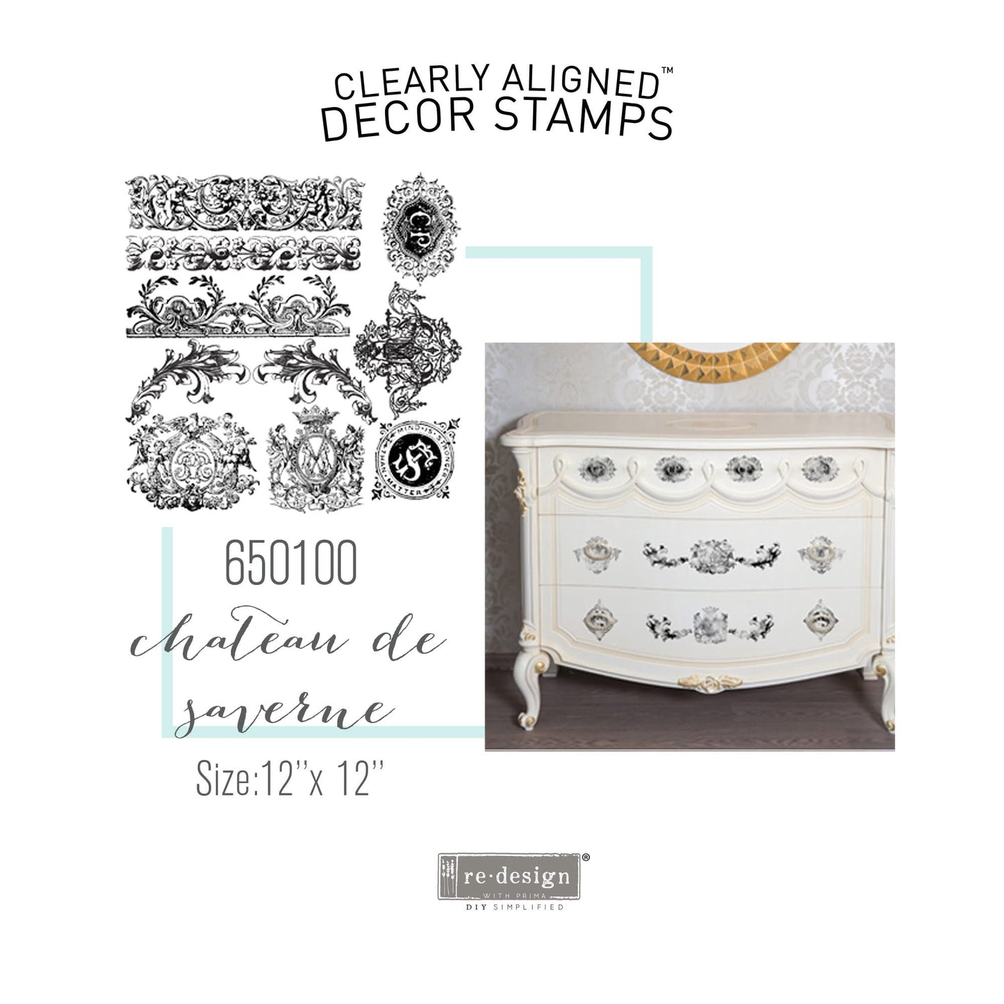 Decor Stamp - Chateau de Saverne | 1 pc, 12”x12” | Reduced Price | Redesign with Prima