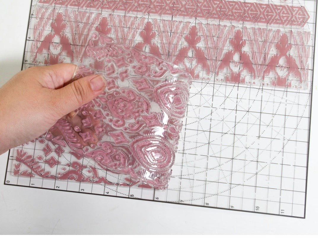 Decor Stamp - Elemental Borders | 1 pc, 12”x12” | Reduced Price | Redesign with Prima