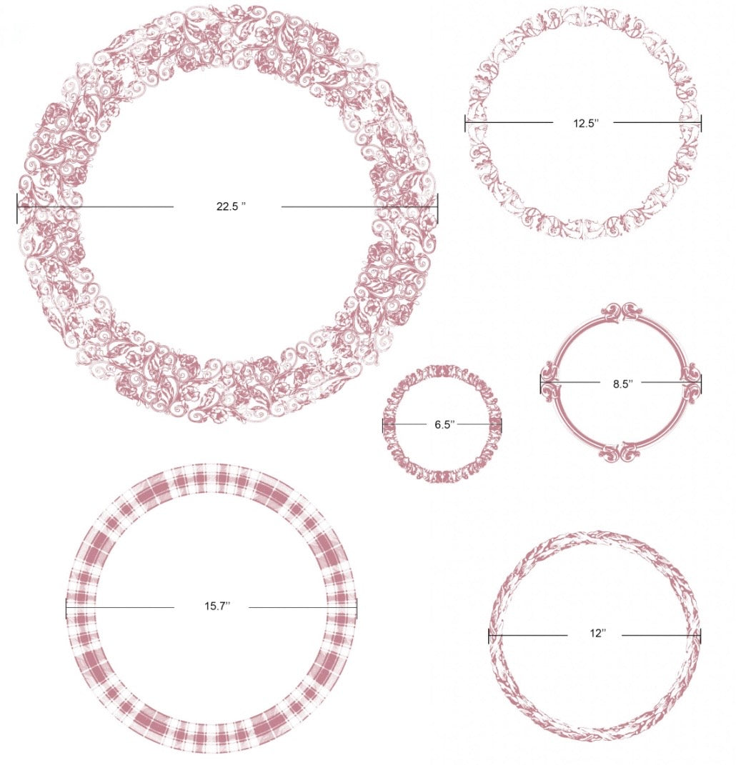 Decor Stamp - Curved Accents | 1 pc, 12”x12” | Reduced Price | Redesign with Prima