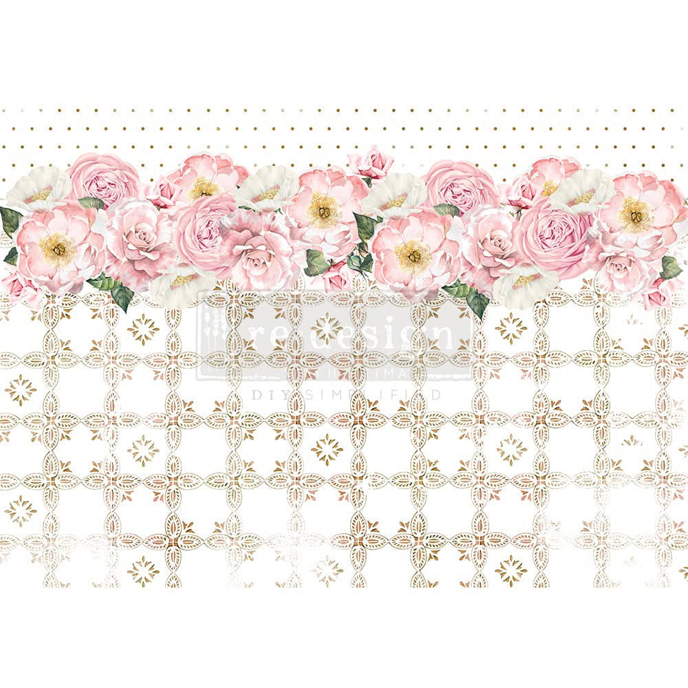 A3 Decoupage Rice Paper - Tranquil Bloom | 1 sheet, 11.5"x16.25" | Redesign with Prima