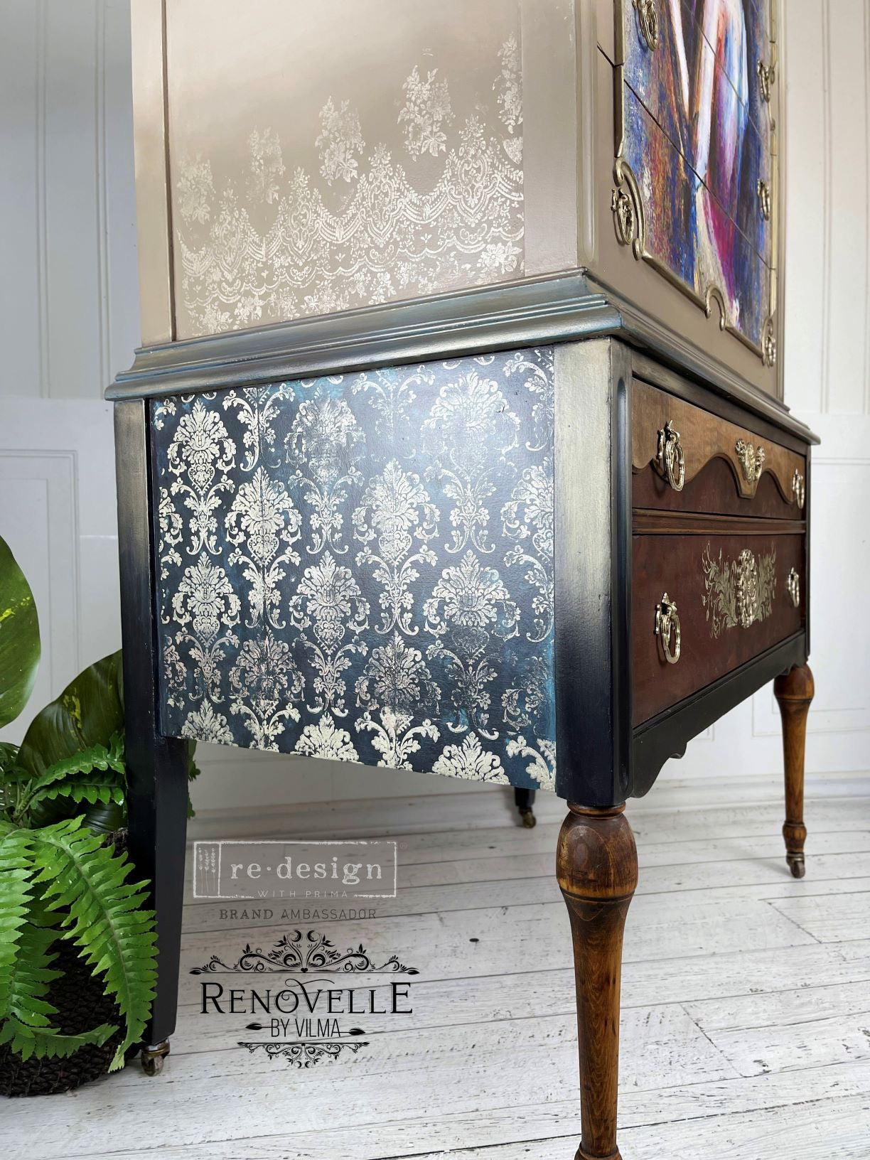 Decor Stamp - Stamped Damask | 1 pc, 12”x12” | Reduced Price | Redesign with Prima