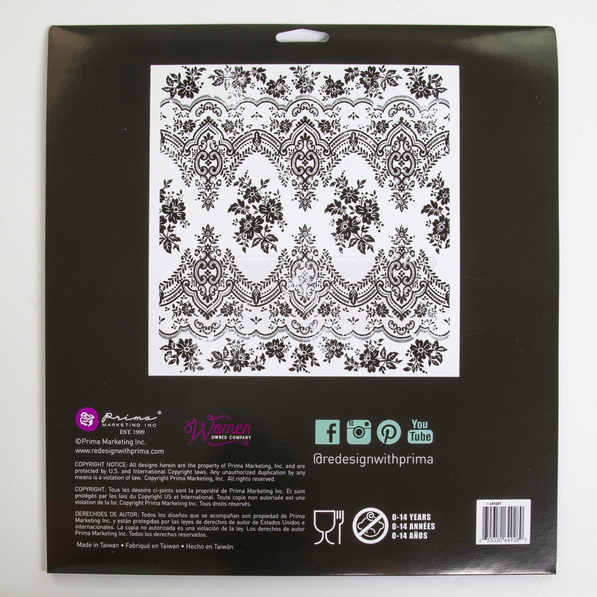 Decor Stamp - Vintage Wallpaper | 1 pc, 12”x12” | Reduced Price | Redesign with Prima
