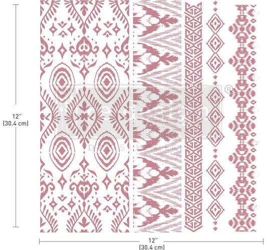 Decor Stamp - Elemental Borders | 1 pc, 12”x12” | Reduced Price | Redesign with Prima