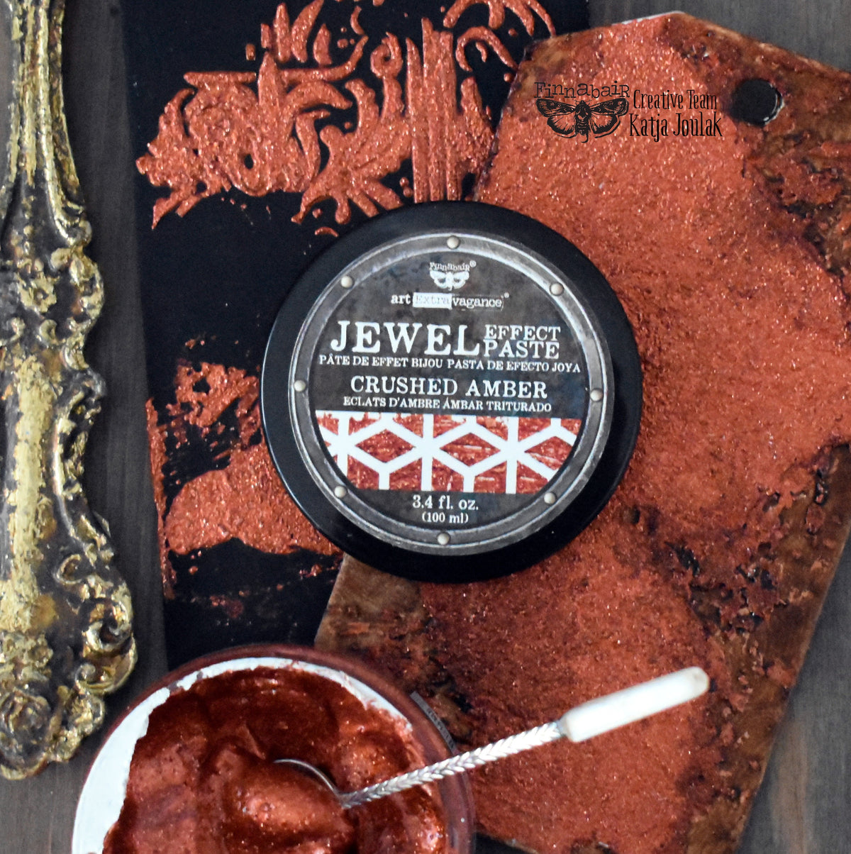 Art Extravagance | Crushed Amber Effect Paste | 1 Jar, 100ml | Redesign with Prima