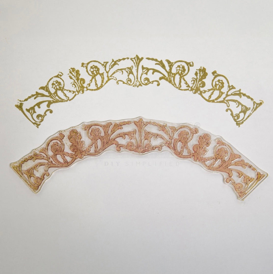 Decor Stamp - Curved Accents | 1 pc, 12”x12” | Reduced Price | Redesign with Prima