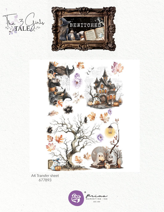 Bewitched Collection A4 Transfer | Three Girls Tale | Prima Marketing, Inc.