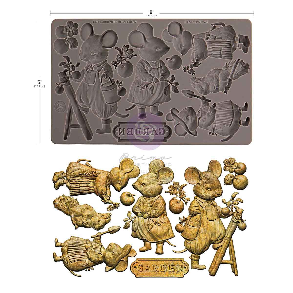 Homegrown Decor Collection Mould® - Tiny Gardeners | 5x8” | Three Girls Tale | Prima Marketing Inc