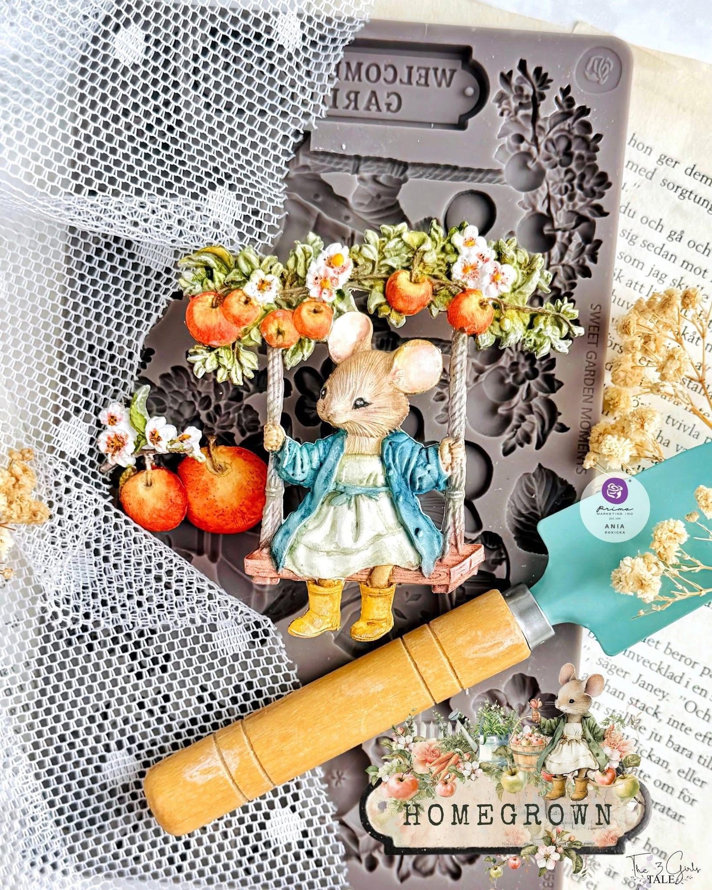 Homegrown Decor Mould® - Sweet Garden Moments | 5x8” | Three Girls Tale | Prima Marketing Inc