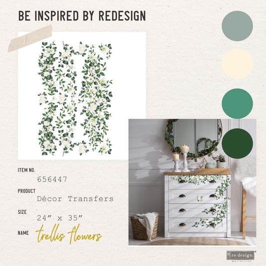 Large Decor Transfers® - Trellis Flower | 24”x35” | Redesign with Prima