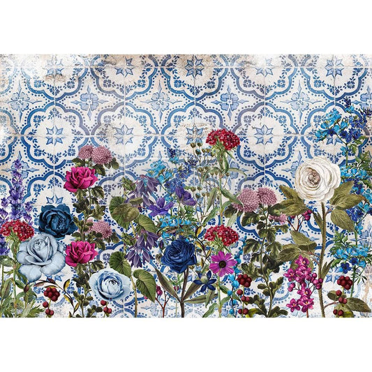 A3 Decoupage Rice Paper - Moonlight Garden | 1 sheet, 11.5"x16.25" | Redesign with Prima