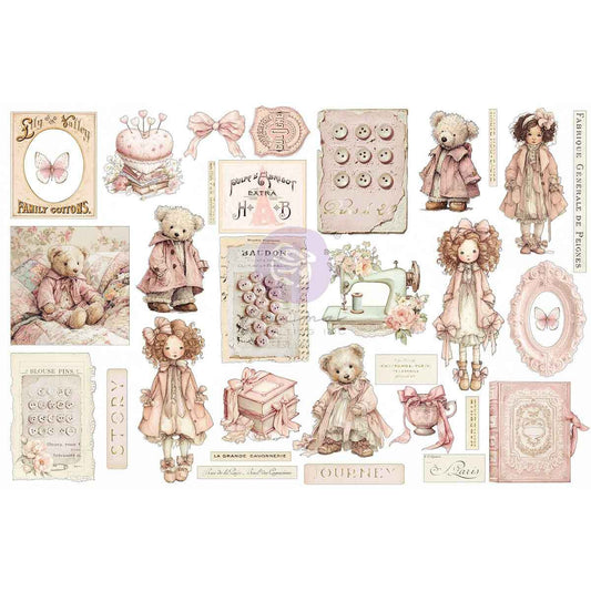 Buttons & Keepsakes Collection Ephemera - Quilted Memories | 64 pcs with foil accents | Frank Garcia | Prima Marketing Inc