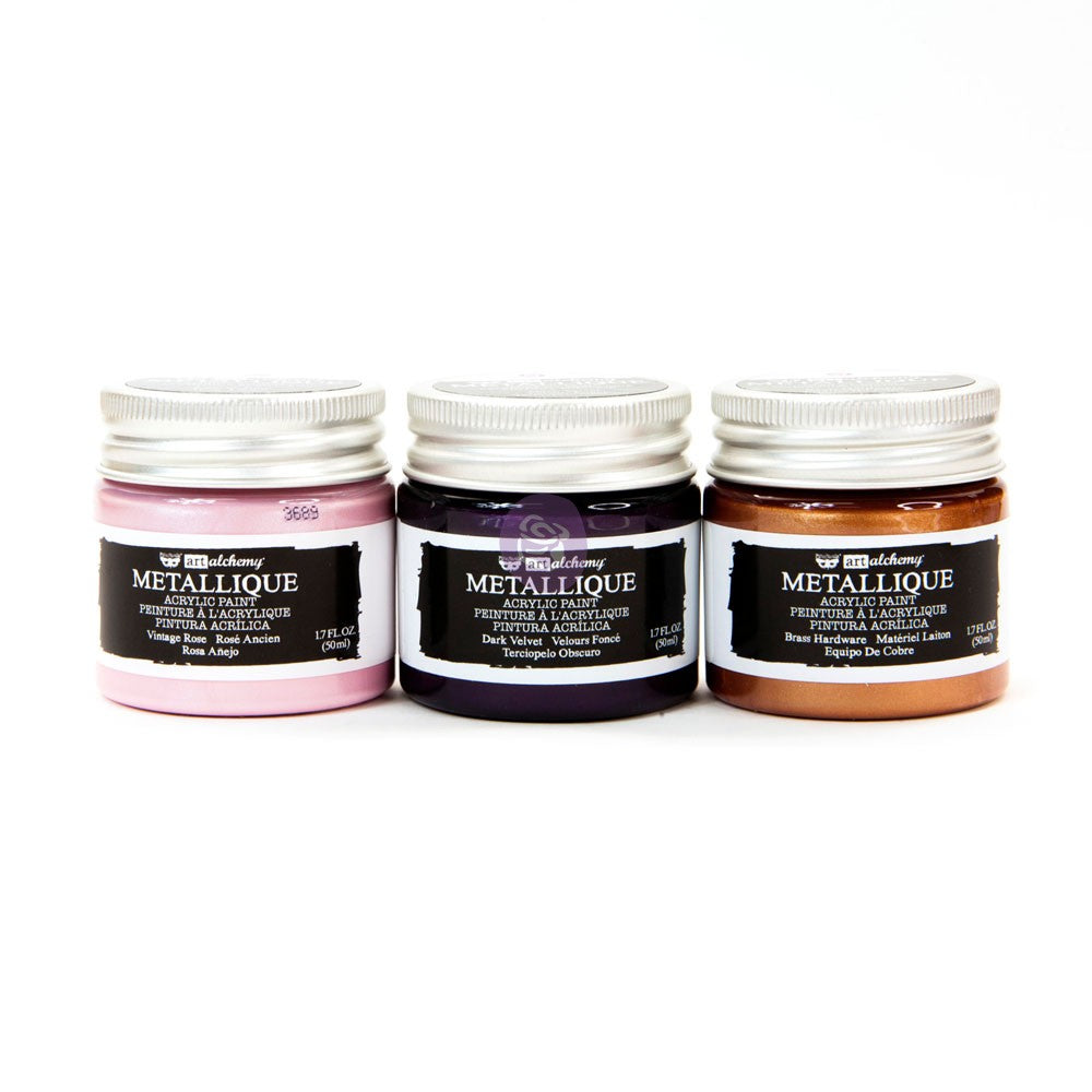 Metallic Paint Set - Rococo, 3 Pack | 50 mL each | Finnabair | Redesign with Prima