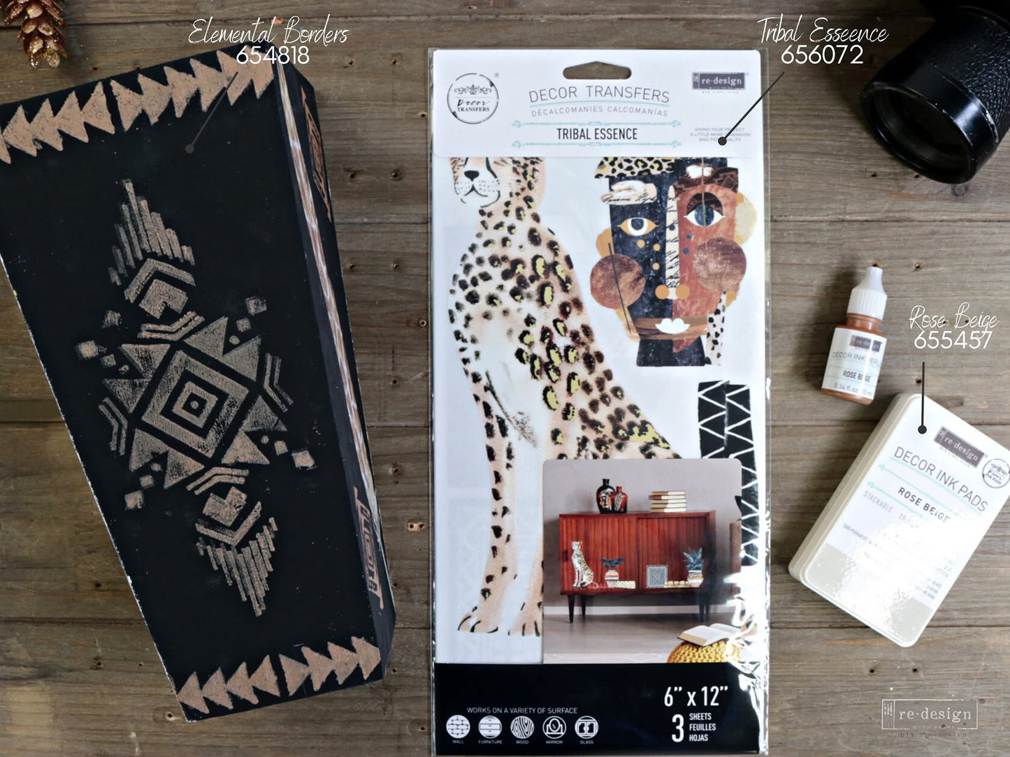 Decor Stamp - Tribal Prints | 1 pc, 12”x12” | Reduced Price | Redesign with Prima