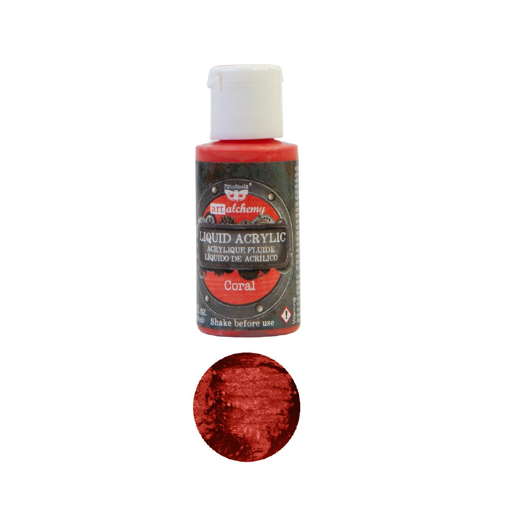 Liquid Acrylic Paint - Coral | Finnabair | 30ml | Redesign with Prima